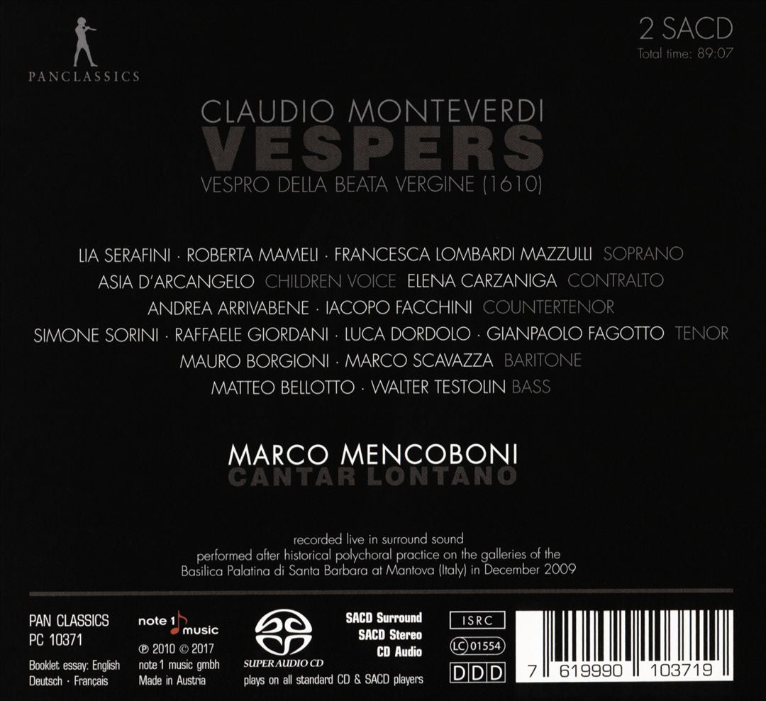 Claudio Monteverdi: Vespers cover art