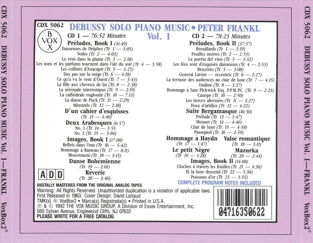 Debussy: Solo Piano Music, Vol. 1 cover art