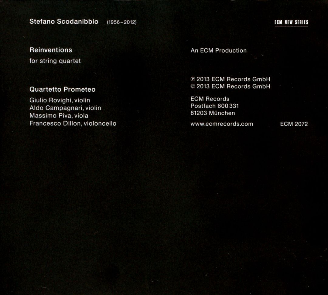 Stefano Scodanibbio: Reinventions cover art