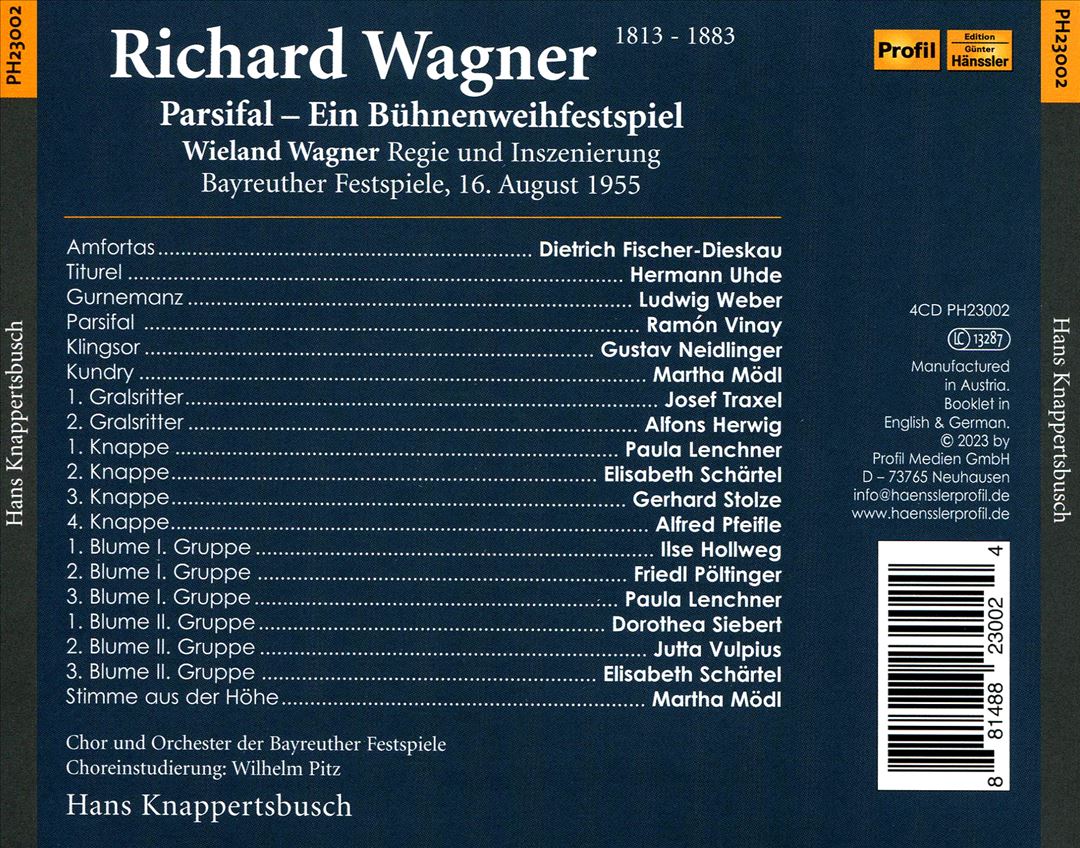 Richard Wagner: Parsifal (Bayreuther Festspeile 1955) cover art