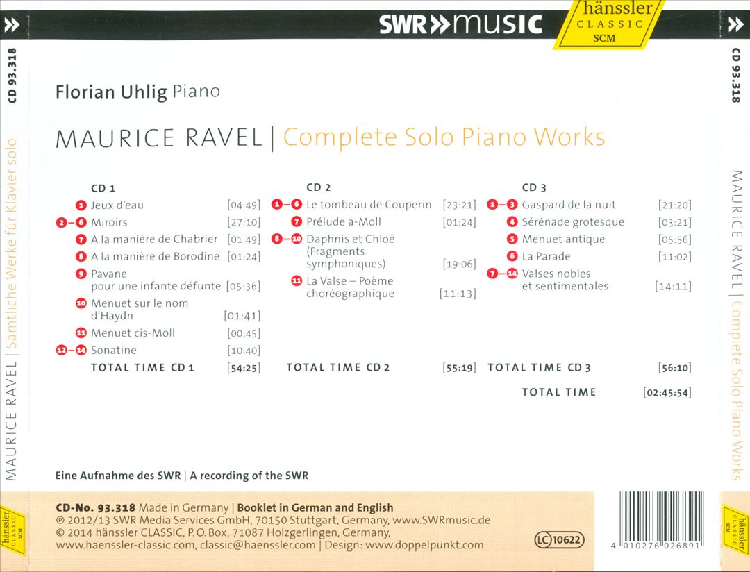 Ravel: Complete Solo Piano Works cover art