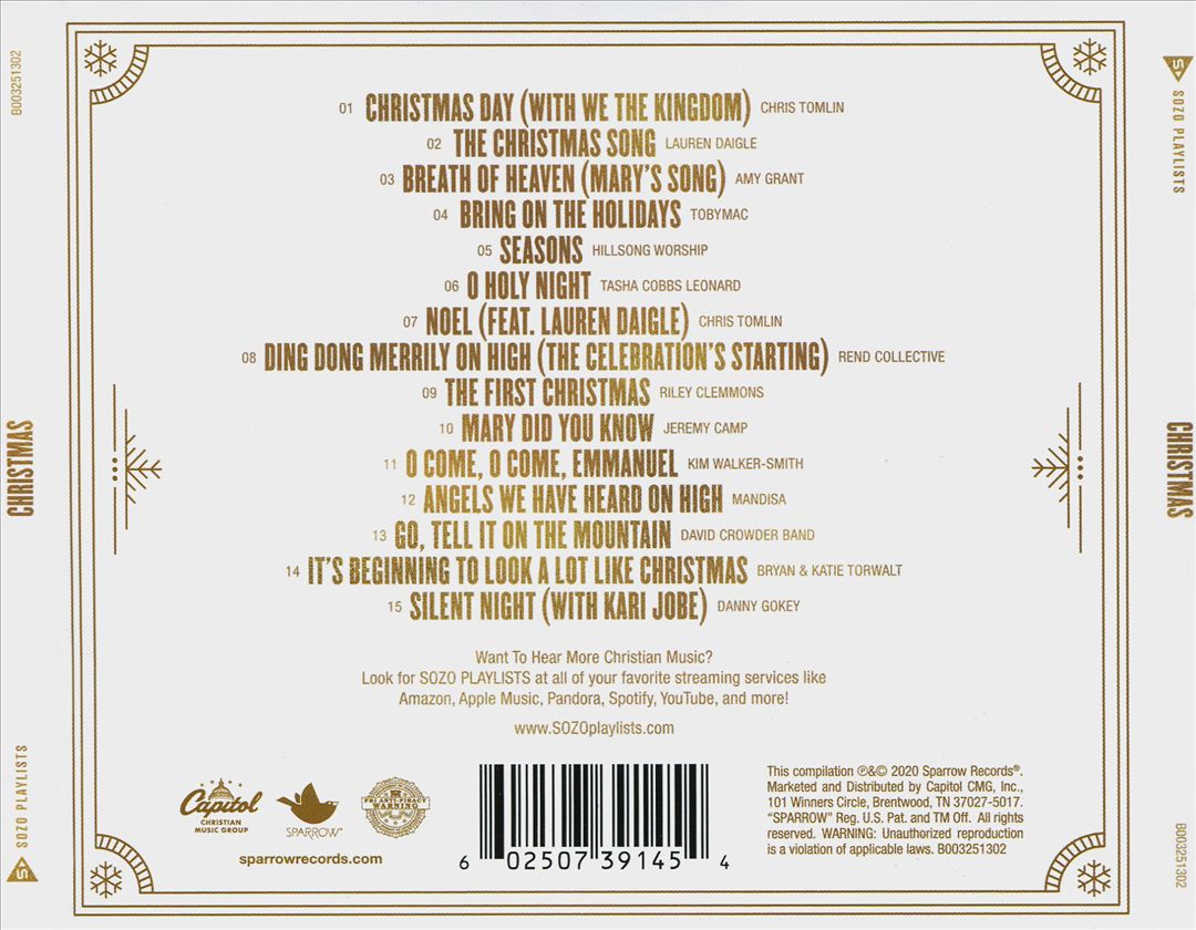 Sozo Playlists: Christmas cover art