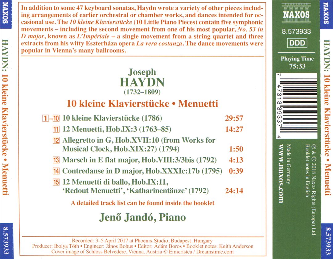 Haydn: 10 kleine Klavierstucke; 24 Menuetti cover art