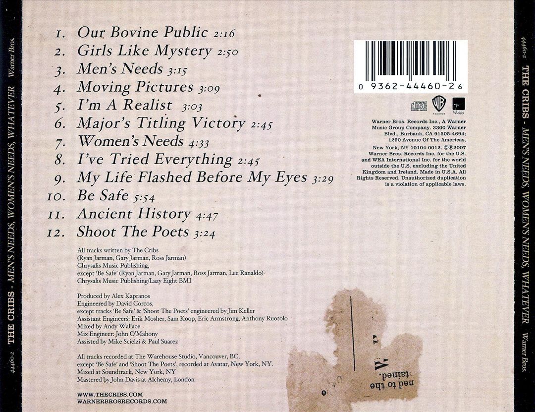 Men's Needs, Women's Needs, Whatever cover art