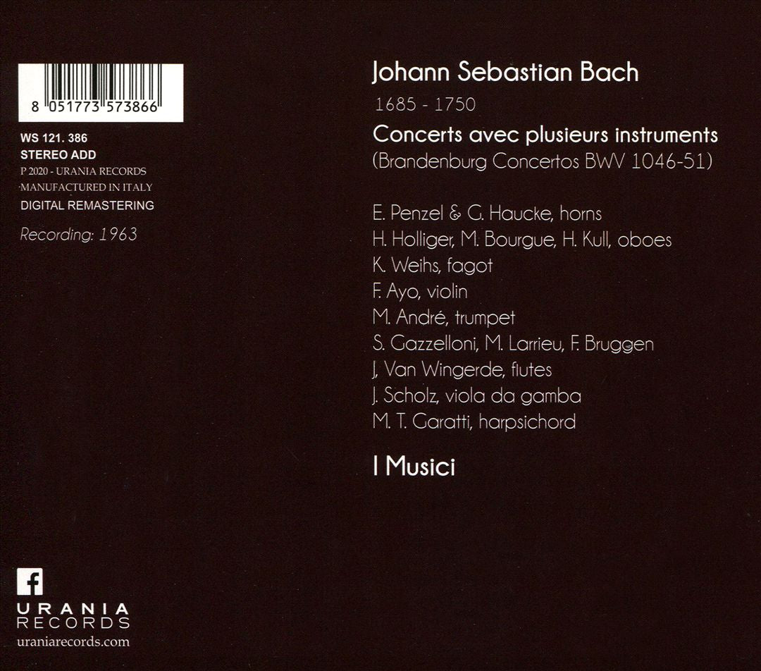 J.S. Bach: Concerts avec plusiers instruments cover art
