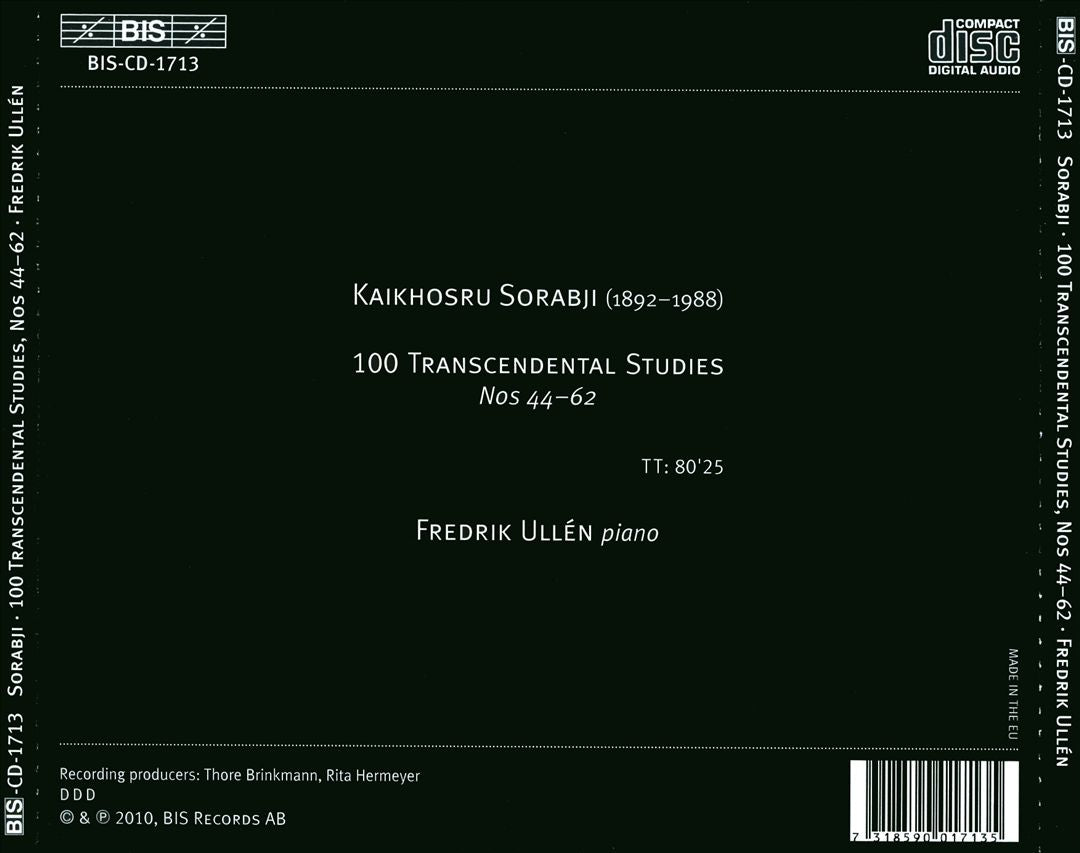 Kaikhosru Sorabji: 100 Transcendental Studies, Nos. 44-62 cover art