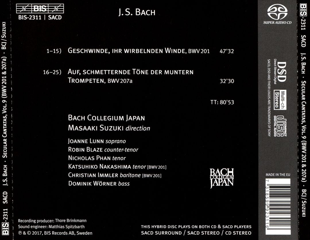 J.S. Bach: Secular Cantatas, Vol. 9 - The Contest Between Phoebus and Pan cover art