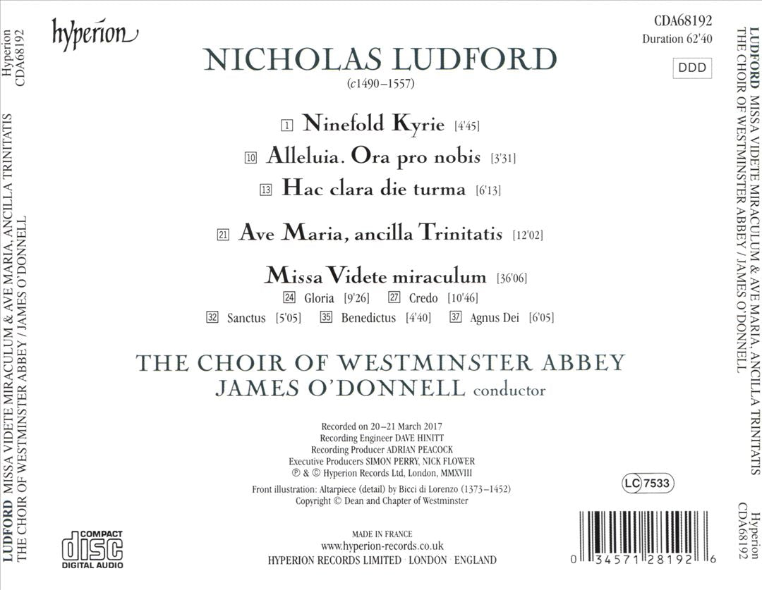Ludford: Ave Maria, ancilla Trinitatis; Missa Videte miraculum cover art
