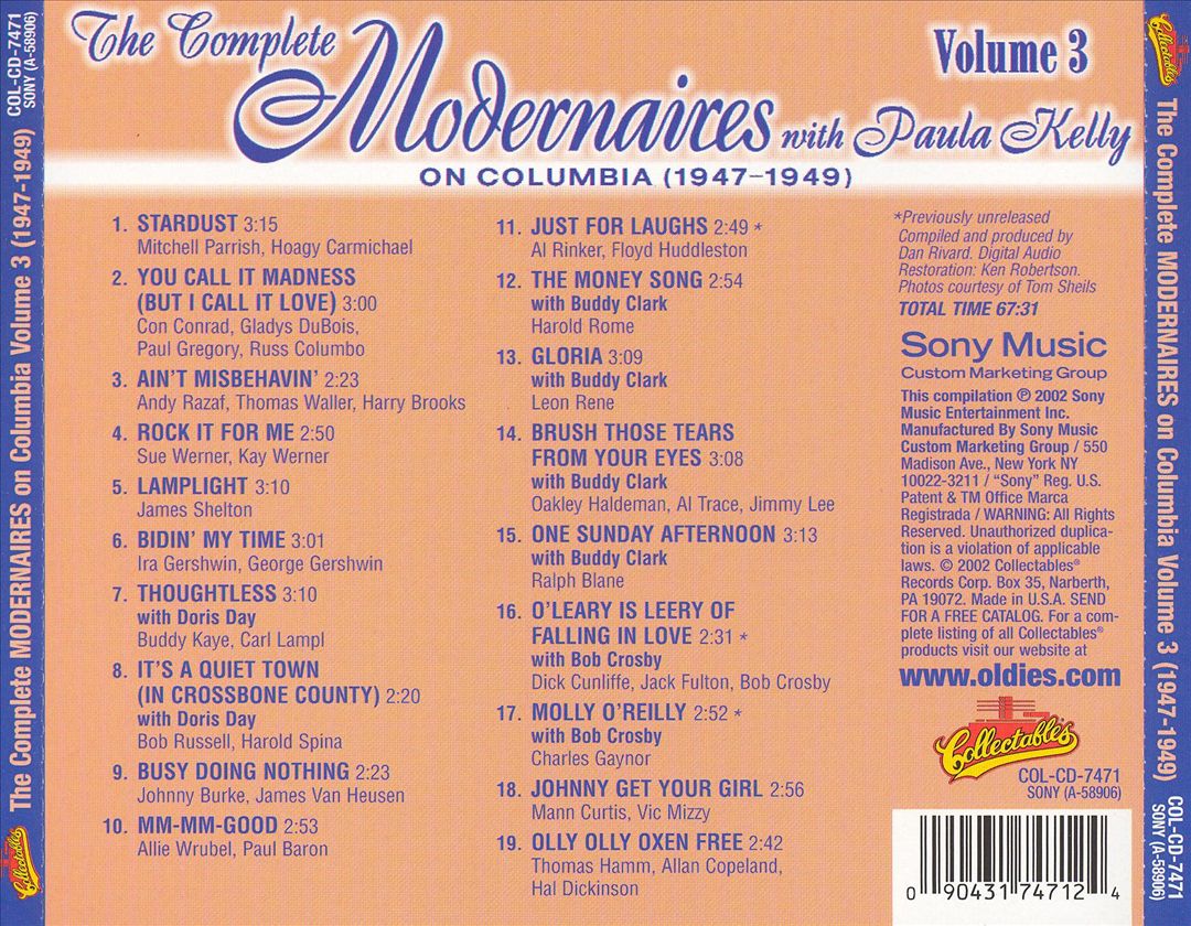 Complete Modernaires on Columbia, Vol. 3 (1947-1949) cover art