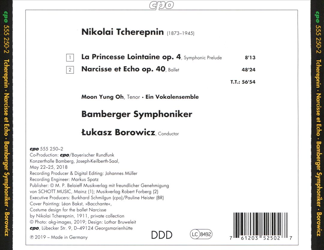 Nikolai Tcherepnin: Narcisse et Echo, Op. 40 cover art