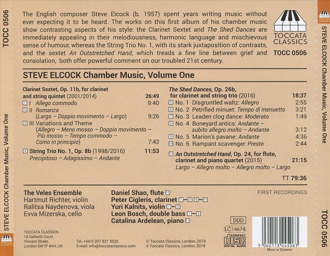 Steve Elcock: Chamber Music, Vol. 1 cover art