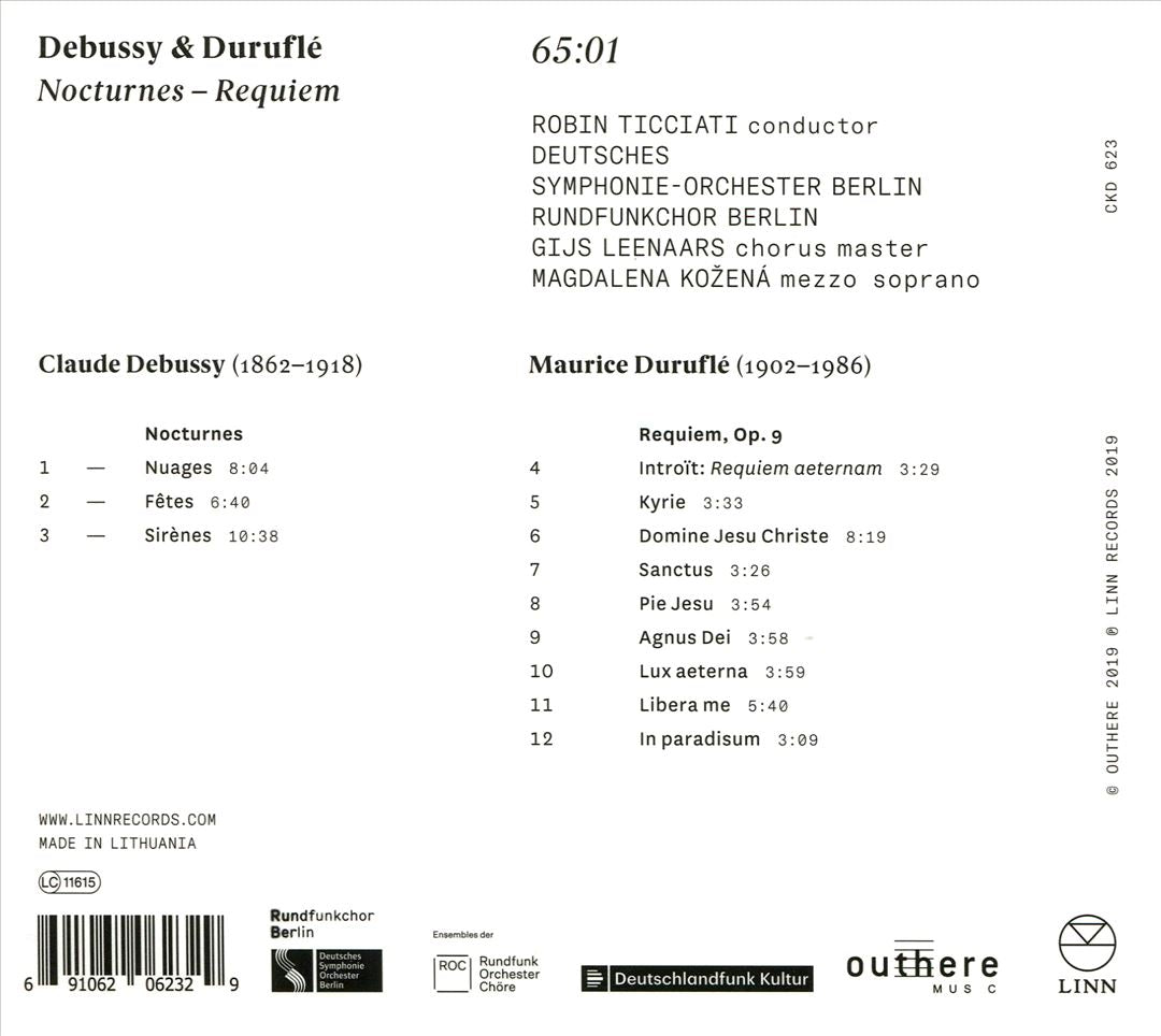 Debussy: Nocturnes; Duruflé: Requiem cover art