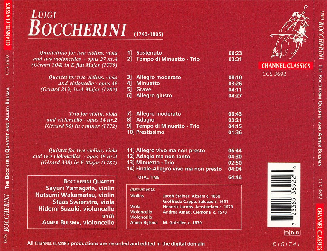 Boccherini: String Quintets cover art