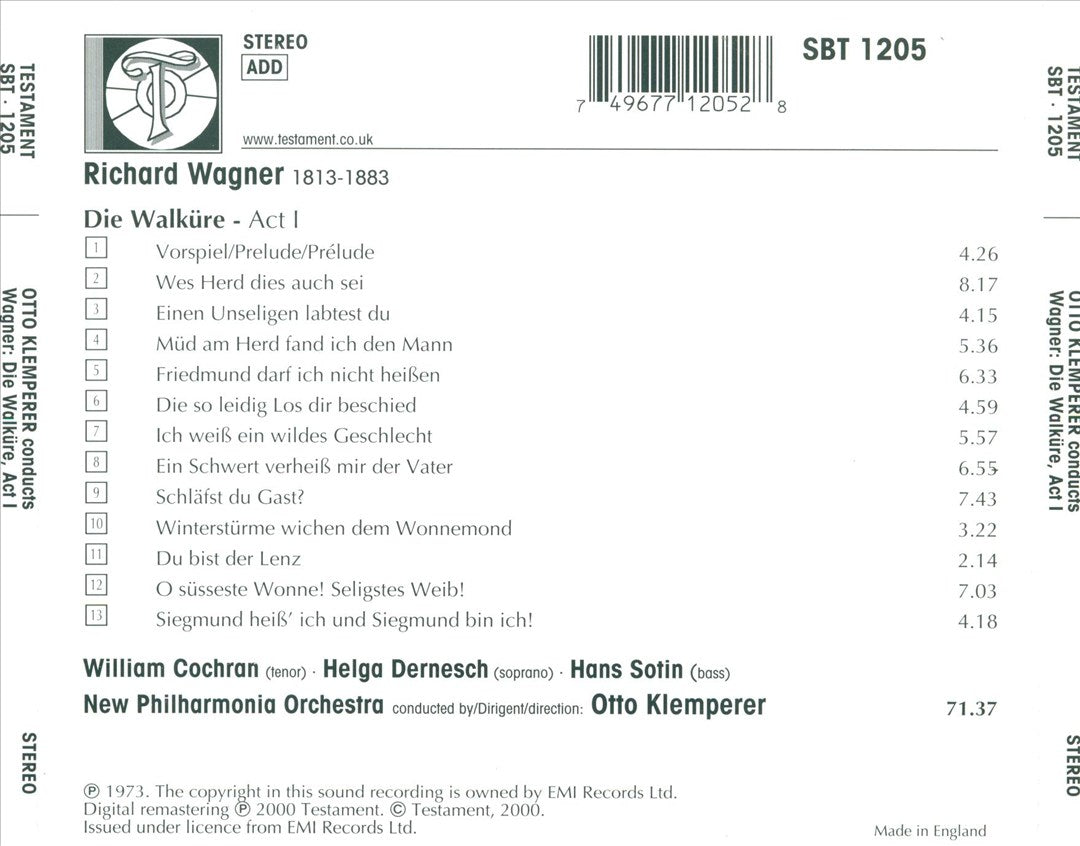 Wagner: Die Walküre, Act 1 cover art