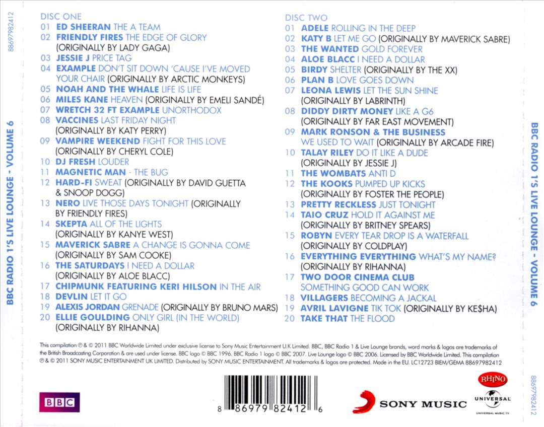BBC Radio 1's Live Lounge, Vol. 6 cover art