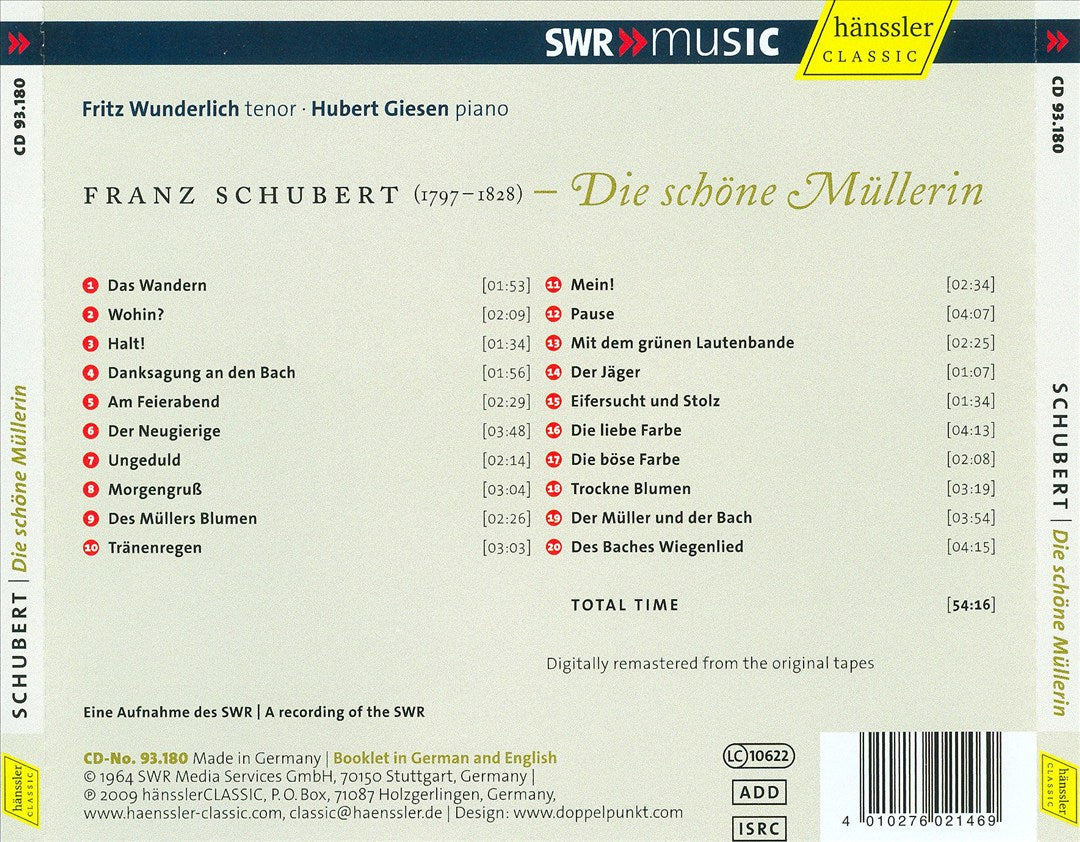 Schubert: Die schöne Müllerin cover art