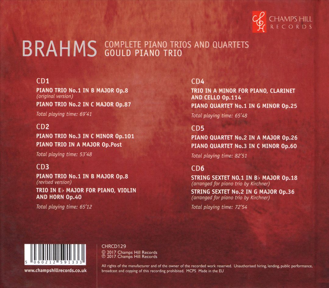 Brahms: Complete Piano Trios and Quartets cover art