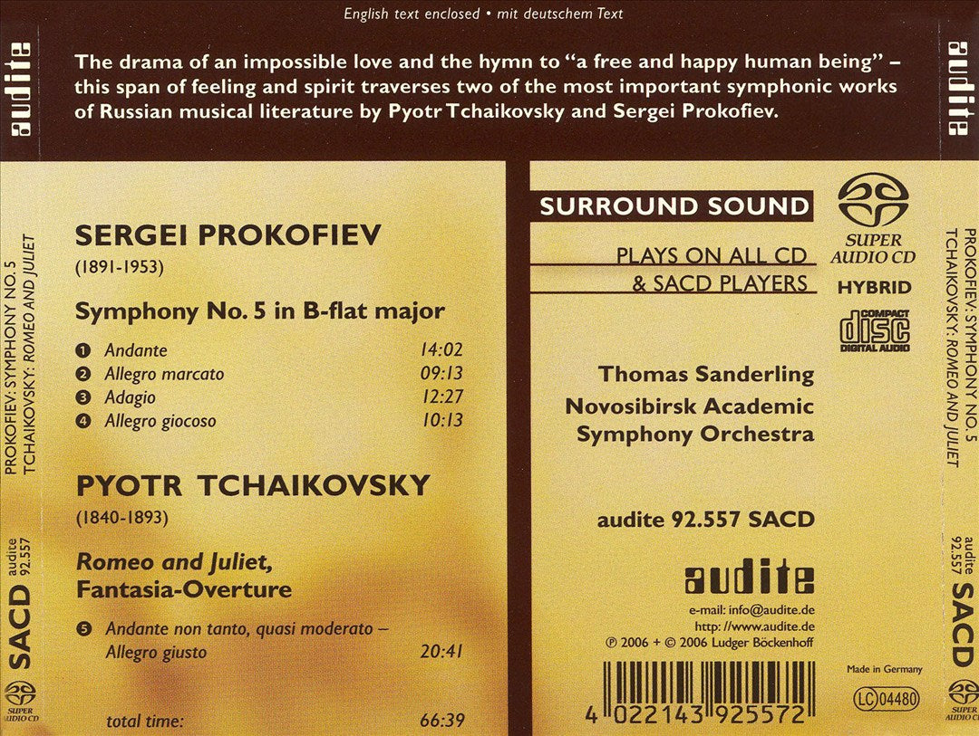 Prokofiev: Symphony No. 5; Tchaikovsky: Romeo & Juliet cover art
