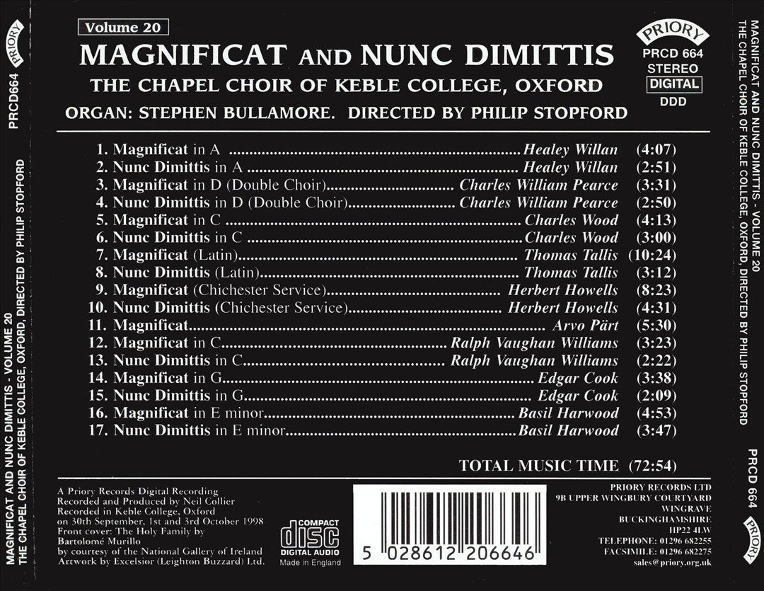 Magnificat and Nunc Dimittis, Vol. 20 cover art