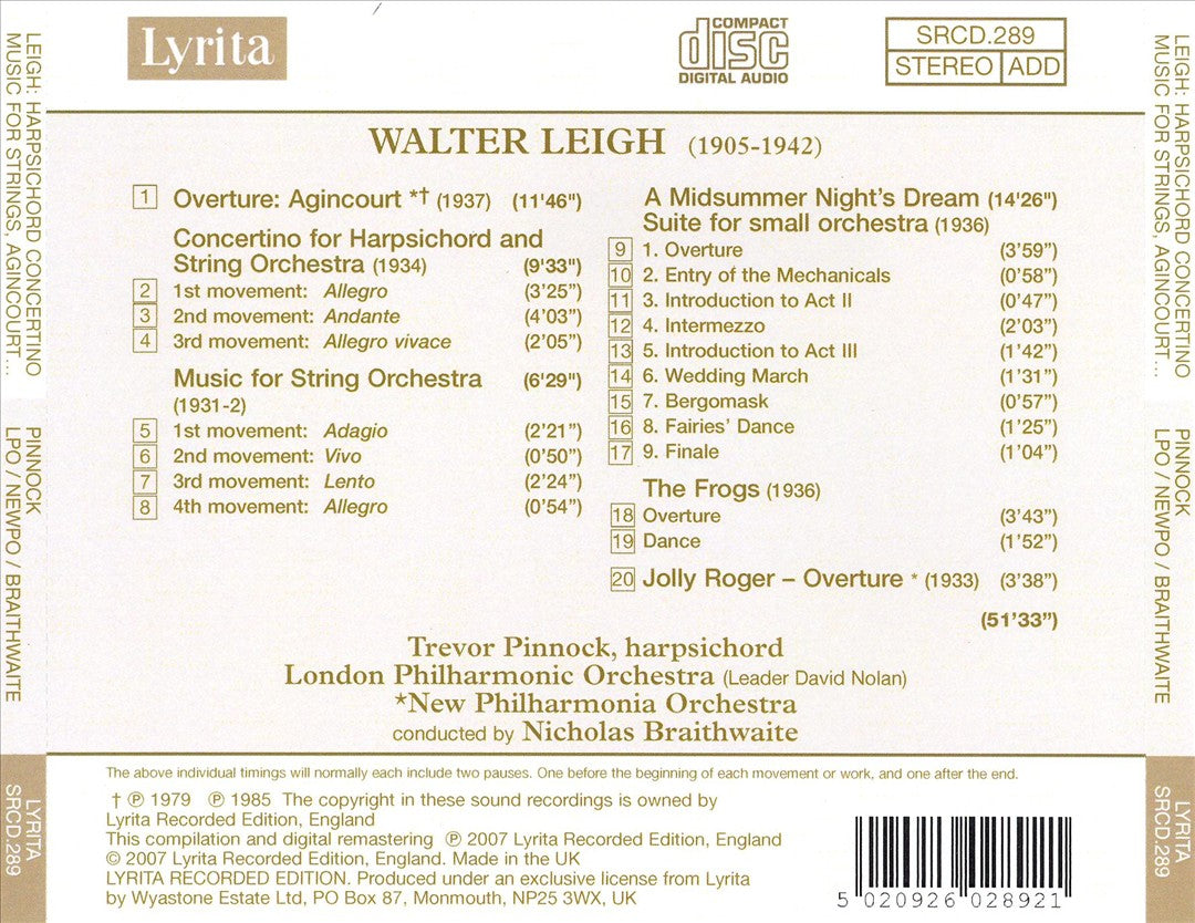 Walter Leigh cover art