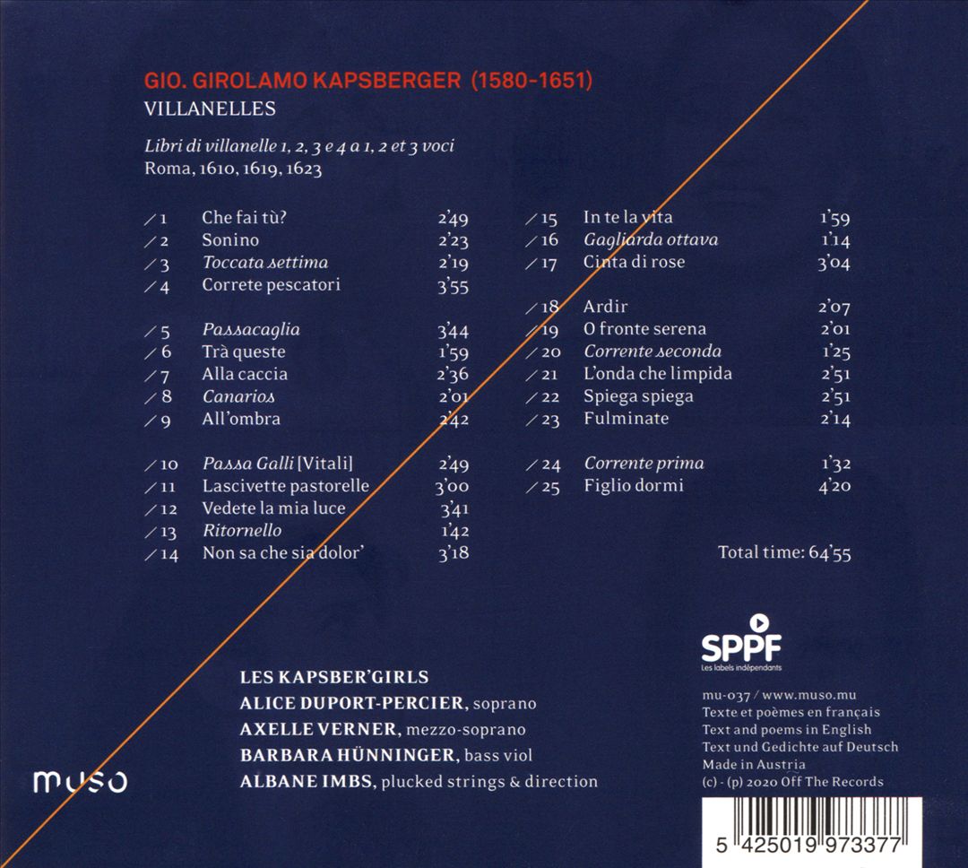Kapsberger: Che Fai Tu? - Villanelles cover art