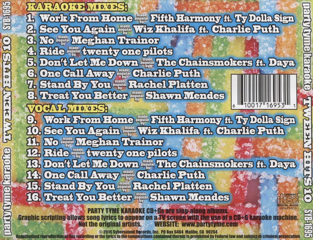 Party Tyme Karaoke: Tween Hits 10 cover art