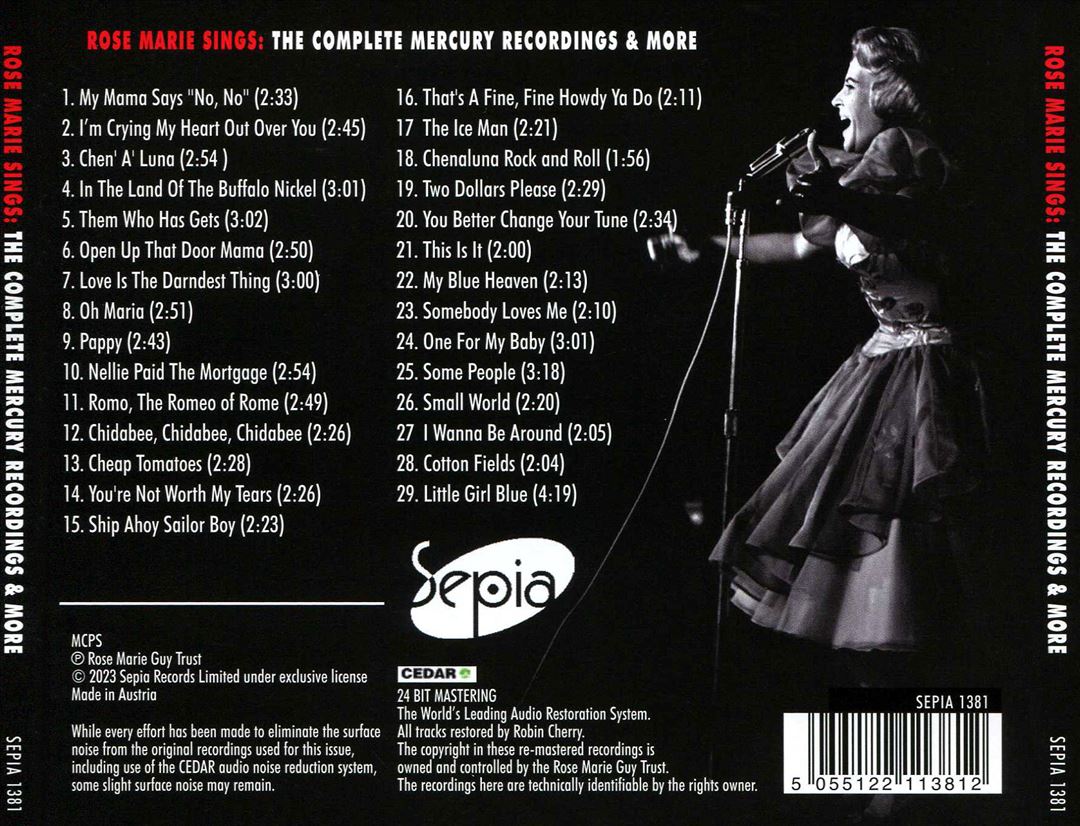 Rose Marie Sings: The Complete Mercury Recordings & More cover art