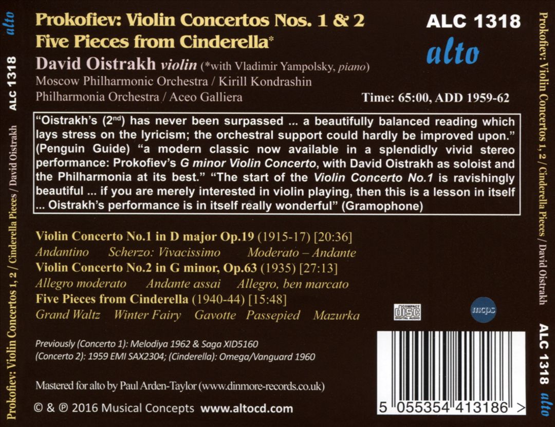Prokofiev: Violin Concertos No 1 & 2; Cinderella - 5 Pieces cover art