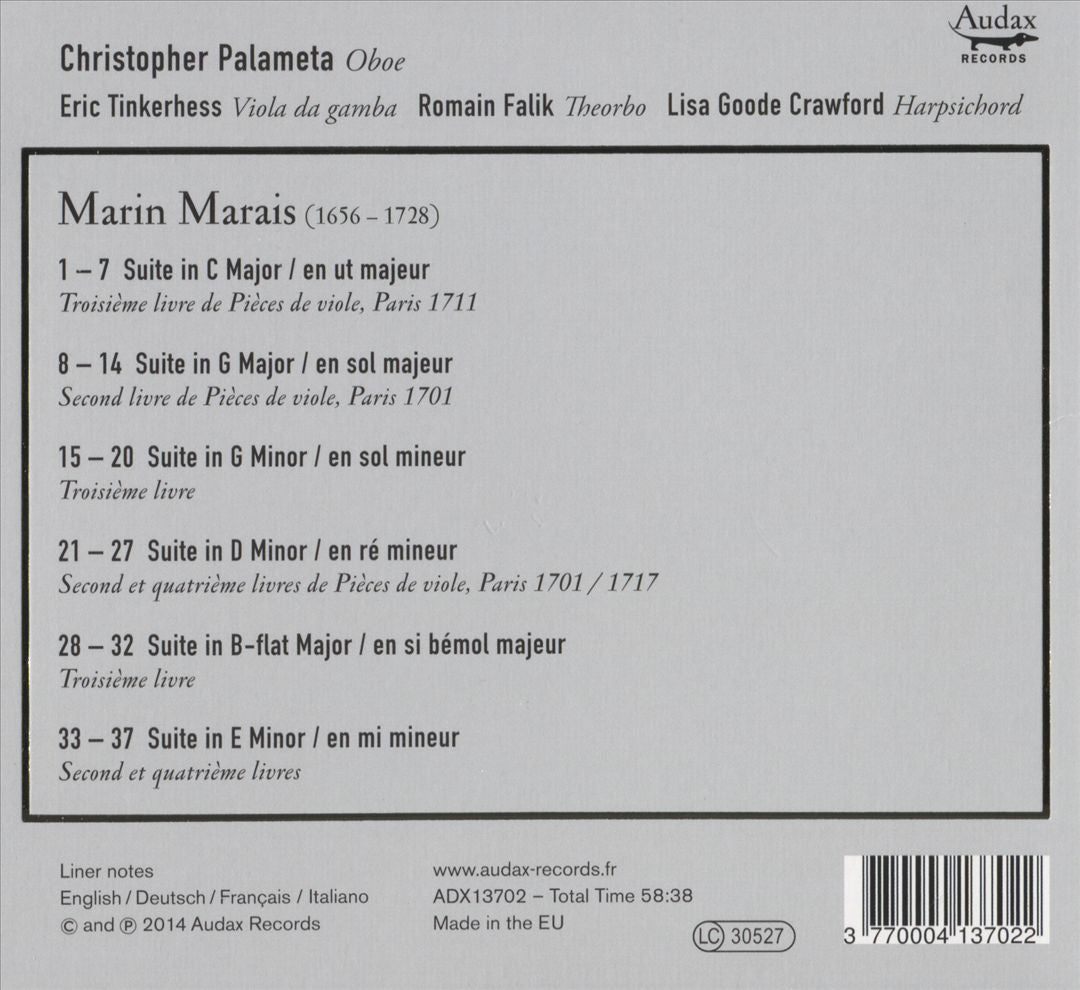 Marais: Suites for Oboe cover art