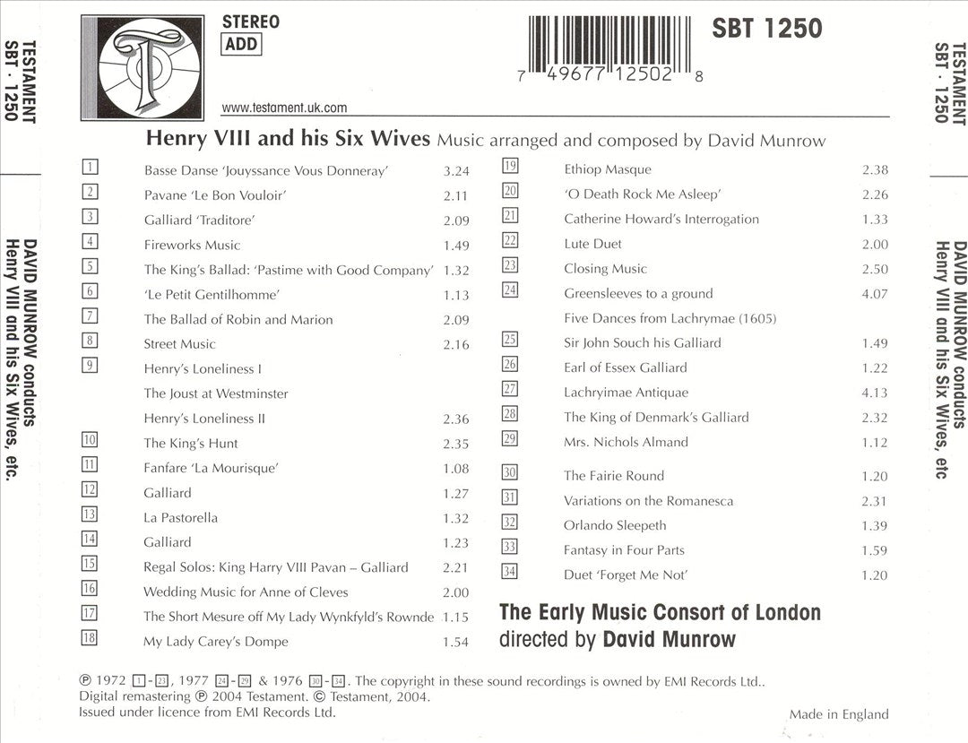 David Munrow: Henry VIII and His Six Wives cover art