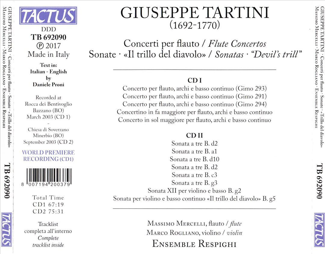 Giuseppe Tartini: Concerti per Flauto; Sonate; "Trillo del diavolo" cover art