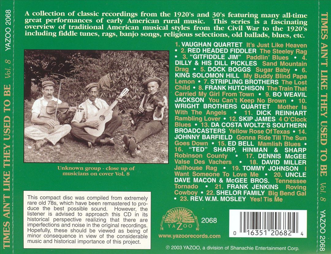 Times Ain't Like They Used to Be, Vol. 8: Early American Rural Music cover art