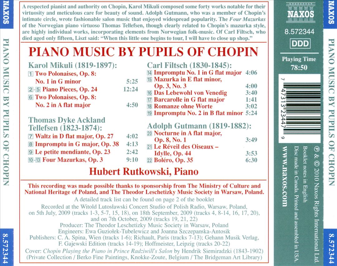 Pupils of Chopin cover art