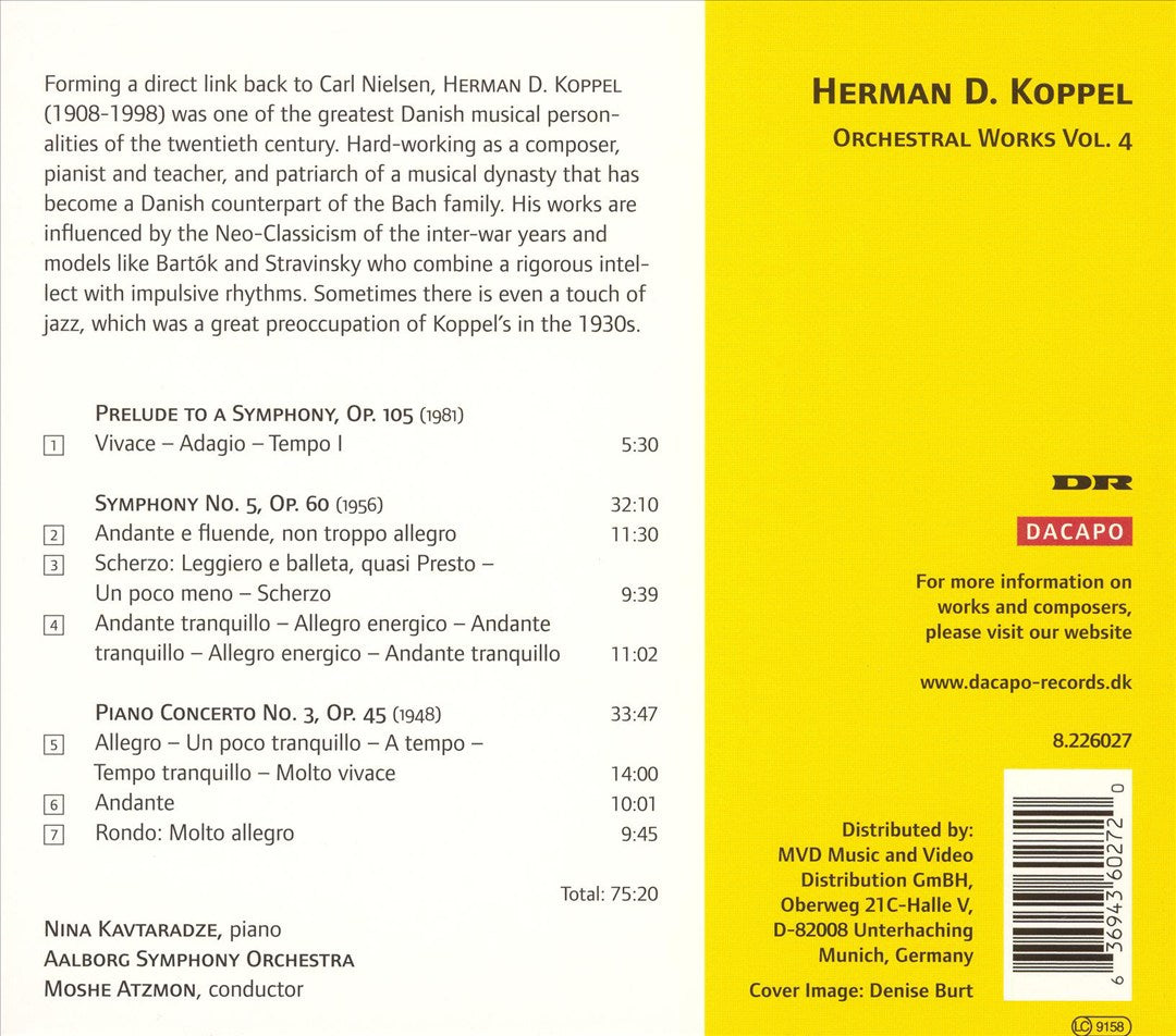 Herman D. Koppel: Orchestral Works, Vol. 4 cover art