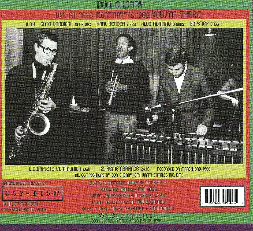 Live at Cafe Montmartre 1966, Vol. 3 cover art