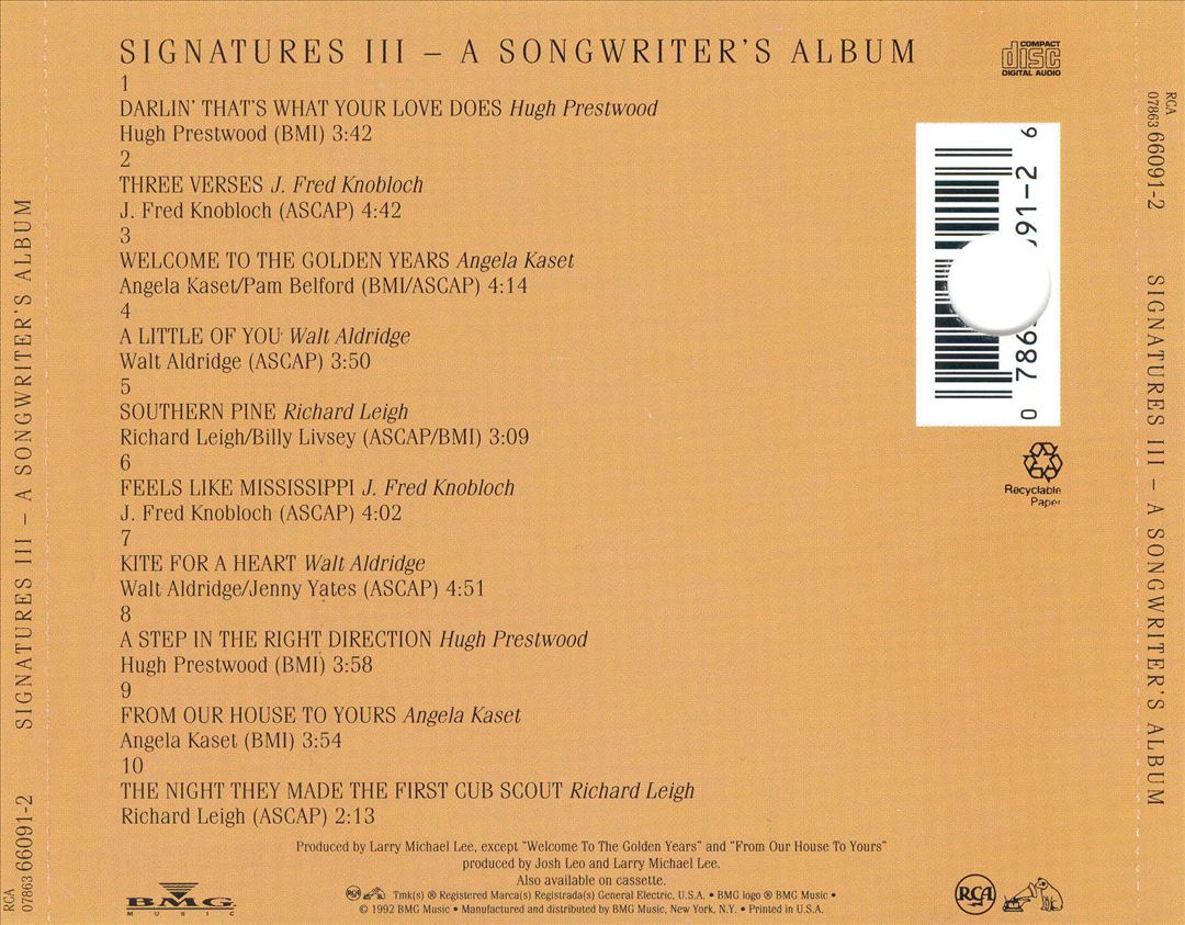 Signatures III: A Songwriter's Album cover art