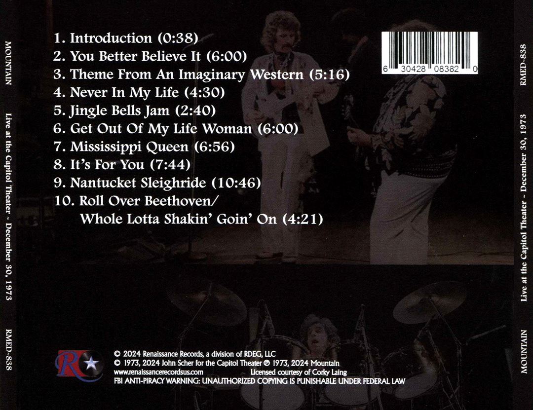 Live at the Capitol Theater, December 30, 1973 cover art