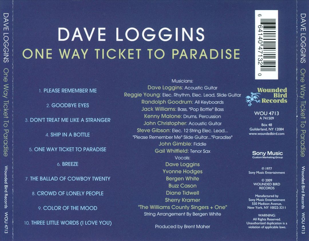 One Way Ticket to Paradise cover art