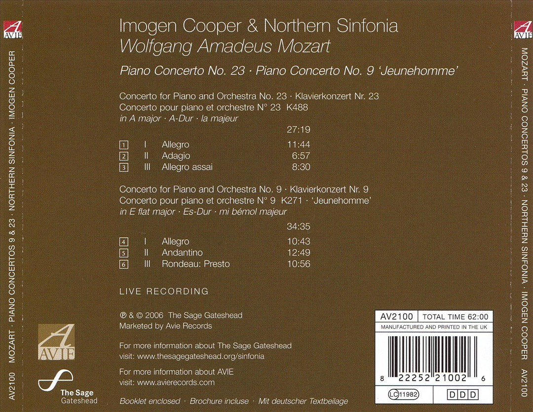 Mozart: Piano Concerto Nos. 23 & 9 'Jeunehomme' cover art