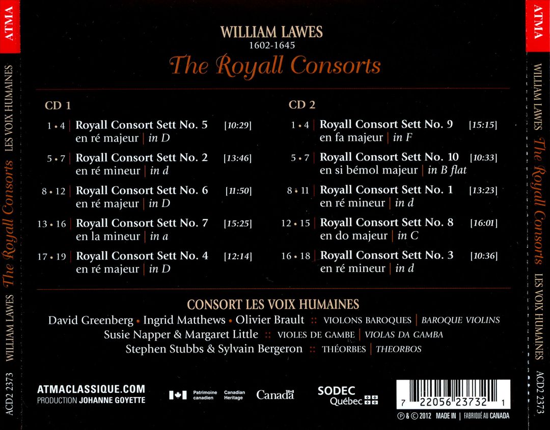 William Lawes: The Royall Consorts cover art