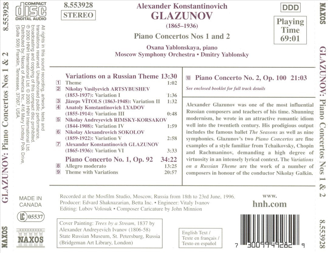 Glazunov: Piano Concertos Nos. 1 & 2 cover art