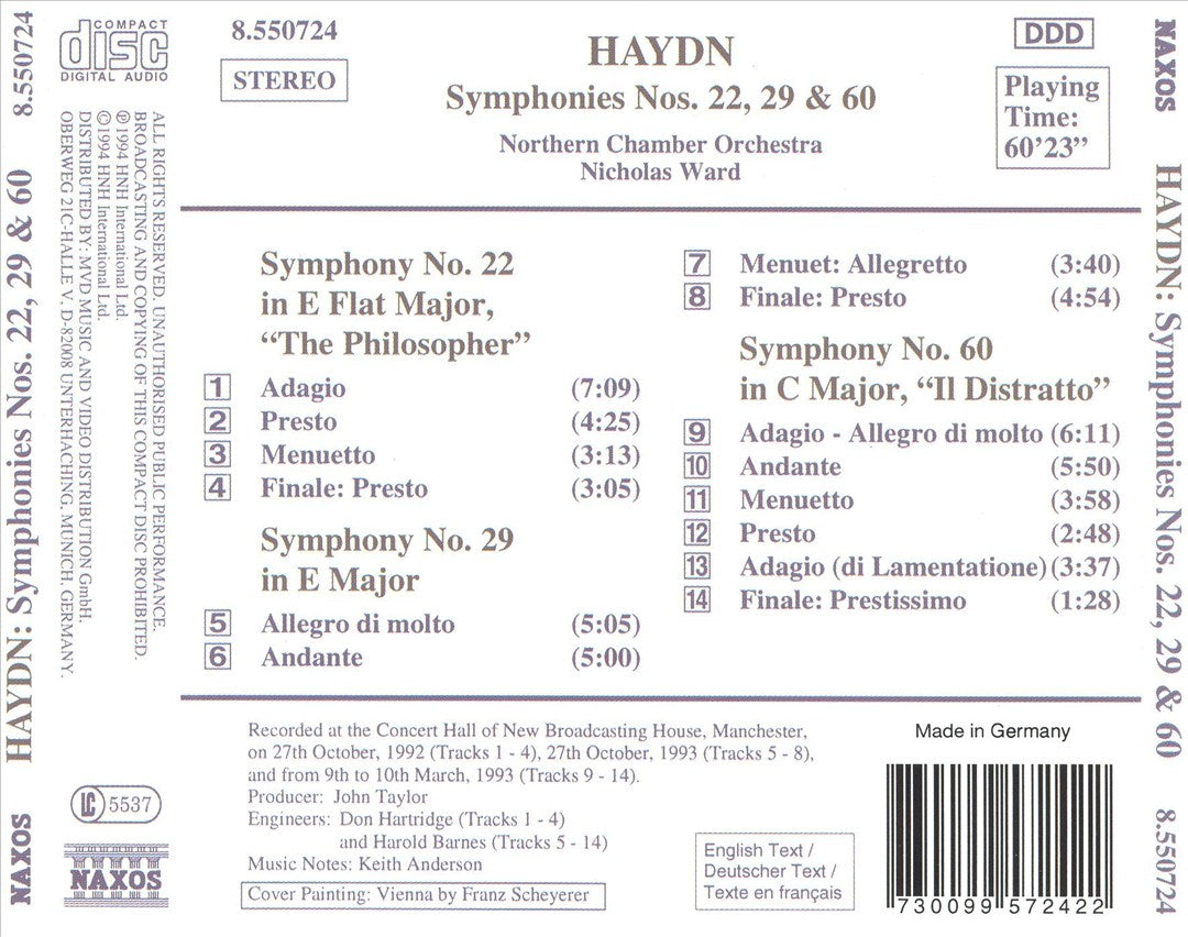 Haydn: Symphonies Nos. 22, 29 & 60 cover art