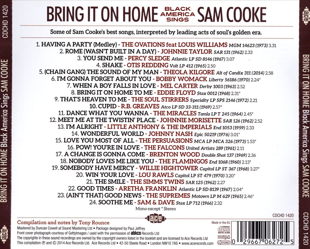 Bring It on Home: Black America Sings Sam Cooke cover art