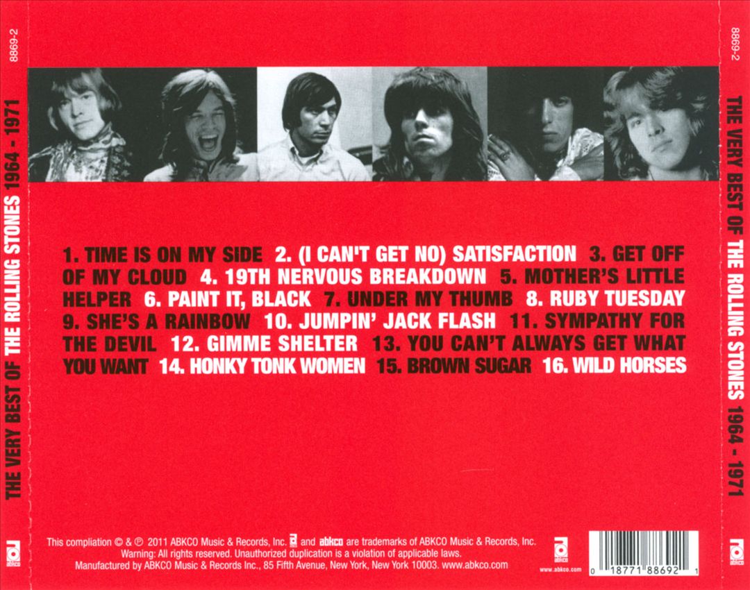 Very Best of the Rolling Stones 1964-1971 cover art