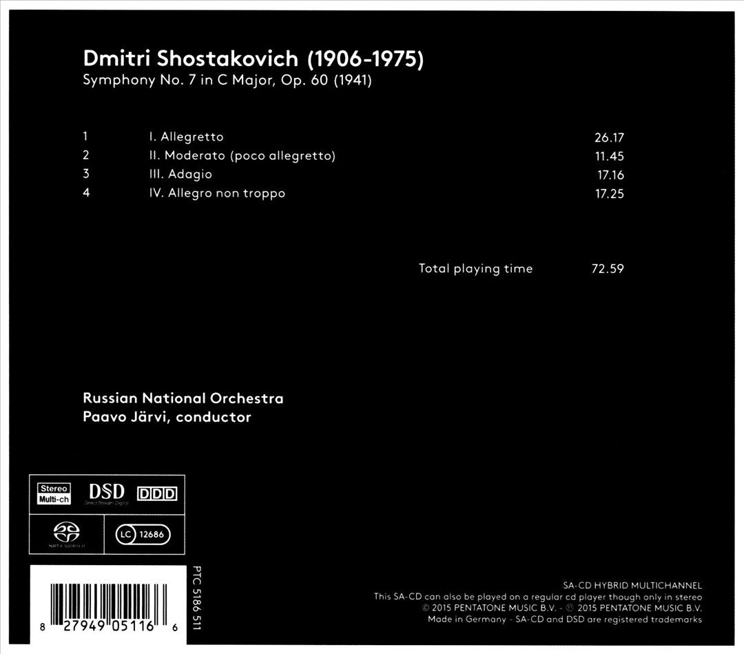 Dmitri Shostakovich: Symphony No. 7 cover art