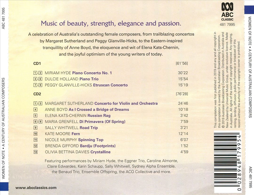 Women of Note: A Century of Australian Composers cover art