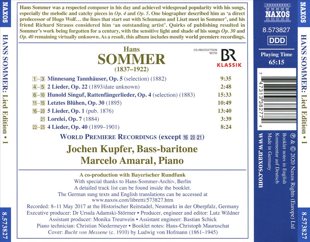 Hans Sommer: Lied Edition, Vol. 1 cover art