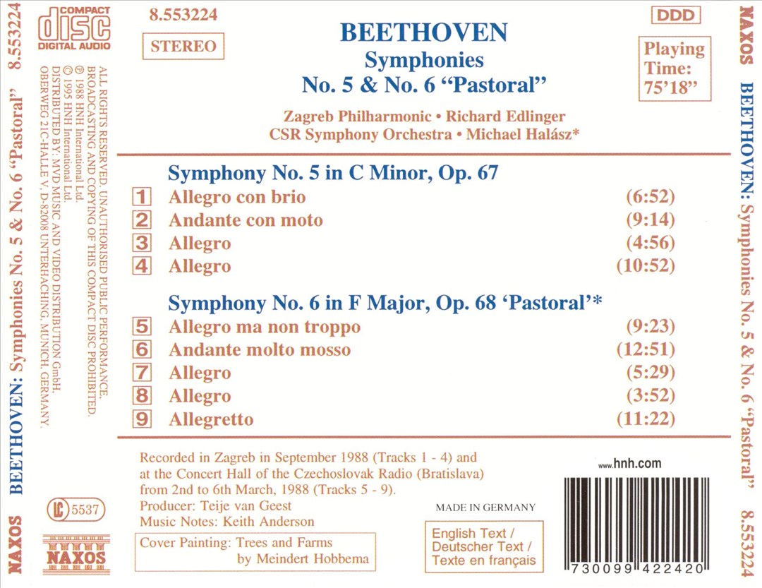Beethoven: Symphonies Nos. 5 & 6 cover art