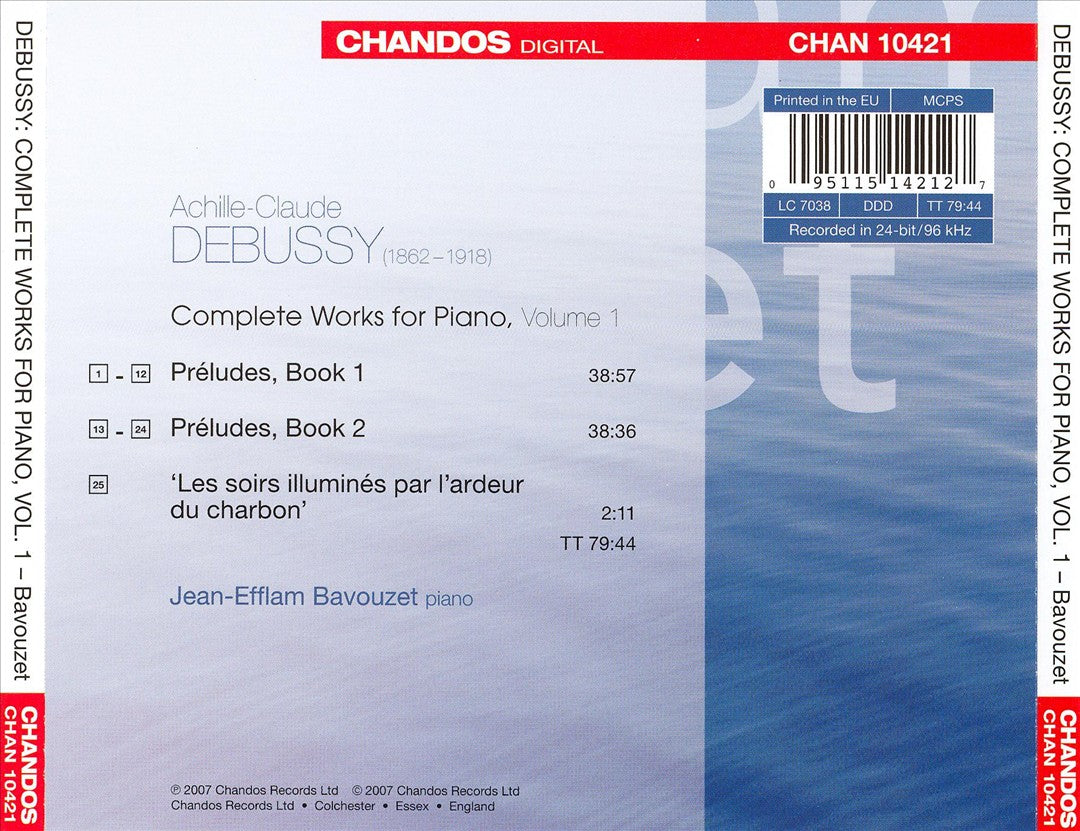Debussy: Complete Works for Piano, Vol. 1 cover art