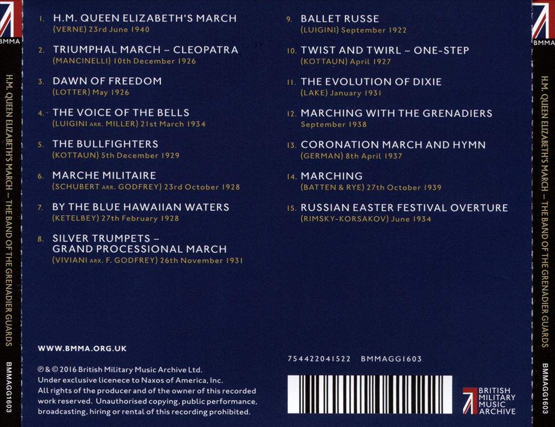 H.M. Queen Elizabeth's March cover art